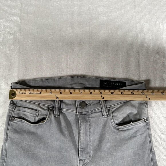 All Saints Grace Jeans Women Size W27 L29 Gray Skinny Denim Cotton Blend GUC - Picture 2 of 10